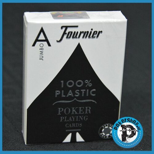 Poker karte Fournier 100% PVC Jumbo index - crne