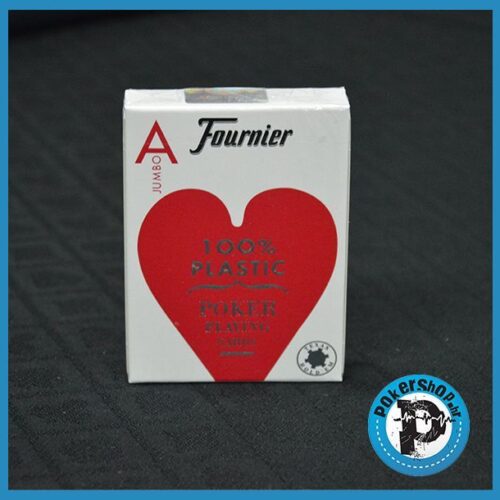 Poker karte "Fournier " 100% plastic poker size jumbo index - crvene