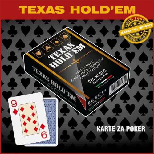 Dal Negro karte za poker 100% PVC – plave