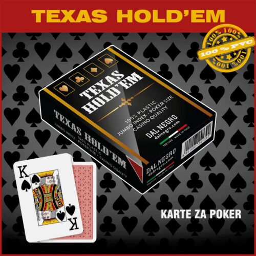 Dal Negro karte za poker 100% PVC - crvene