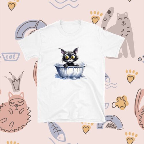 Seamless Pattern With Cute Funny Cats. Vector Illustration. It Can Be Print And Used As Wallpaper, Packaging, Wrapping Paper, Fabric And Etc.