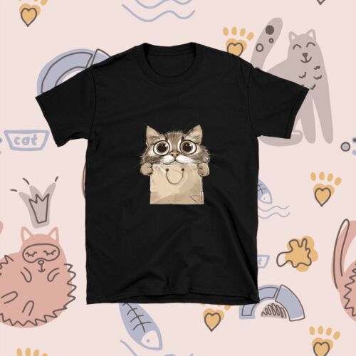 Seamless Pattern With Cute Funny Cats. Vector Illustration. It Can Be Print And Used As Wallpaper, Packaging, Wrapping Paper, Fabric And Etc.