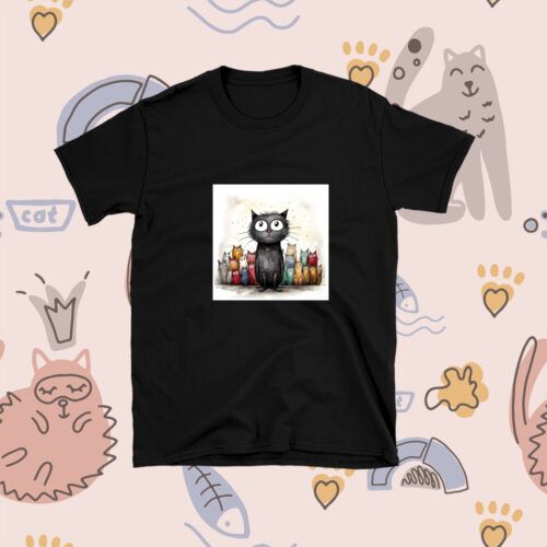Seamless Pattern With Cute Funny Cats. Vector Illustration. It Can Be Print And Used As Wallpaper, Packaging, Wrapping Paper, Fabric And Etc.