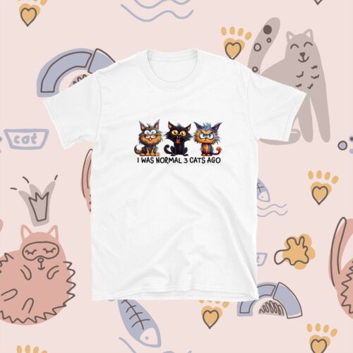 Seamless Pattern With Cute Funny Cats. Vector Illustration. It Can Be Print And Used As Wallpaper, Packaging, Wrapping Paper, Fabric And Etc.
